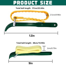 XTUDOU® 2 Stück Bandschlüssel Riemenschlüssel, Ölfilterschlüssel Verstellbar Ölfilter Bandschlüssel für Installation and Repair von Motor/Generatoren/Schiffen/Pipeline (9 Zoll/ 12 Zoll)
