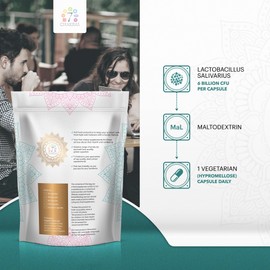 7 Chakras 7C Lactobacillus Salivarius | 120 High Strength L Salivarius Capsules - 6B CFU L-Salivarius Probiotic per Serving | Lactobacillus-Salivarius Probiotic | Non-GMO Gluten & Allergen Free | Made in the UK