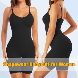 VVX Shorts Shapewear for Women Tummy Control Body Shaper Bodysuit Seamless Butt Lifting Cami One Piece Jumpsuit - Black XL/XXL