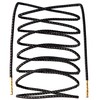 LitLaces - Premium Round Elastic Design Fashion Shoe Laces (Black/Gold/Gold,