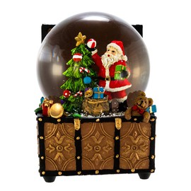 Kurt S. Adler J3259 100mm Wind-Up Musical Santa Water Globe in Treasure Chest