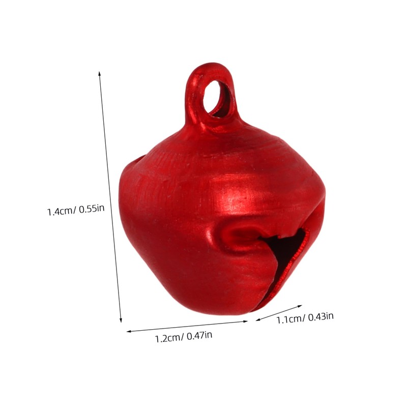 Hohopeti 100pcs Aluminum Christmas Bells for Crafting Jingle Bells Red