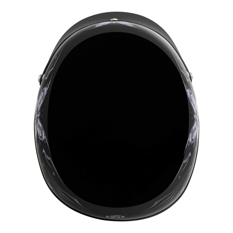 VCAN - V5-05BF22 Cruiser Intricate Butterfly Motorcycle Half Helmet (Gloss