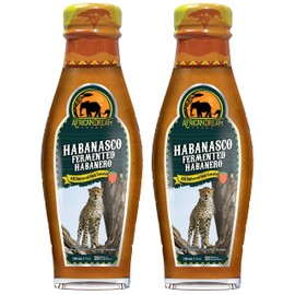 Habanasco - Fermented Habanero Hot Sauce by African Dream Foods | Tangy and Extremely Spicy Vinegar-based Hot Sauce | Glass Bottle, 5 fl oz | 2-Pack