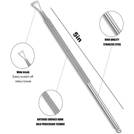 Metal Lottery Ticket Scratcher with Multi-Purpose Scraper Tool - Professional Label Scraper for Lottery Tickets (Pack of 4)