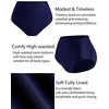 Dipinon Women's Navy High Waisted Bikini Bottom Full Coverage Bathing