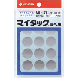 Nichiban ML-17110 My Tack Color Label 0.8 inches (20 mm), Silver
