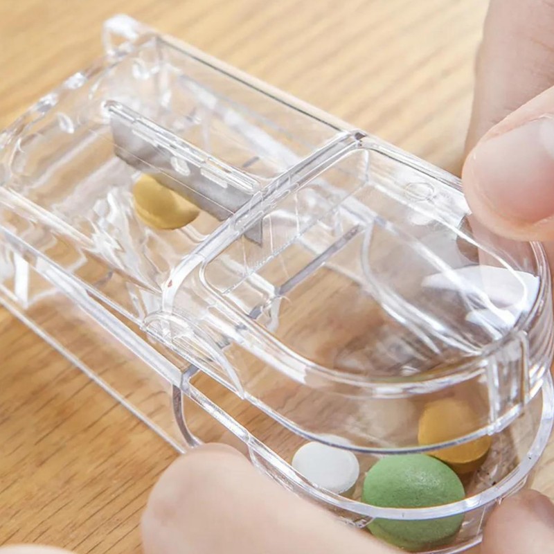 Glamified Pill Cutter, Portable Tablet Cutter with Blade and Storage