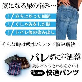 TJI-474 (LL) Men's Incontinence Urinary Leak Pants, Smart Trad Boxer Shorts, Striped, Set of 3