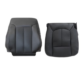 AOUTTUOA Driver Side Bottom & Top Lean Back Seat Covers Replacement Leather Black Compatible with Ford F250 F350 F450 F550 Lariat 2011 2012 2013 2014 2015 2016