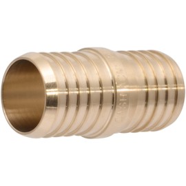 SharkBite 1-1/2 Inch Brass Crimp Coupling, PEX Pipe, PE-RT, UC0141