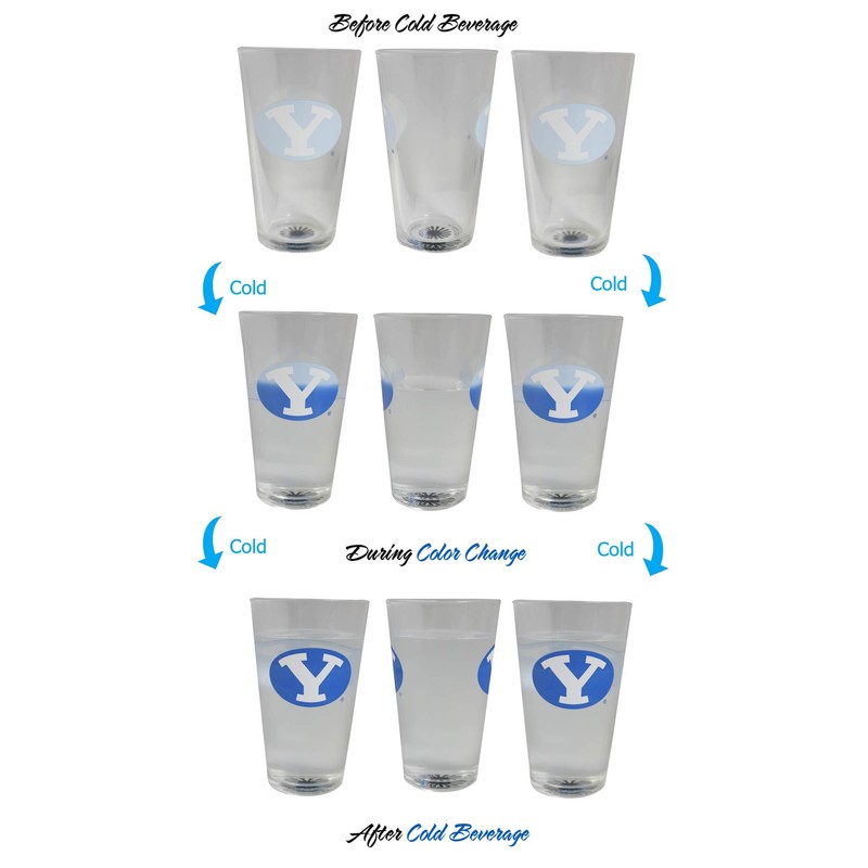 BYU Cougars Vaso de pinta que cambia de color