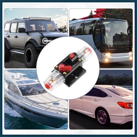 TUCKBOLD 1 Set DC 12V- 48V 40Amp Circuit Breaker with Manual Reset Black Red Automotive Parts