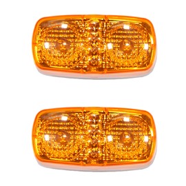 2 Amber 4" LED Rectangle Duo Clearance Identification Fender Side Marker with Reflex Truck Trailer Lights ~ We Pay Your Sales Tax