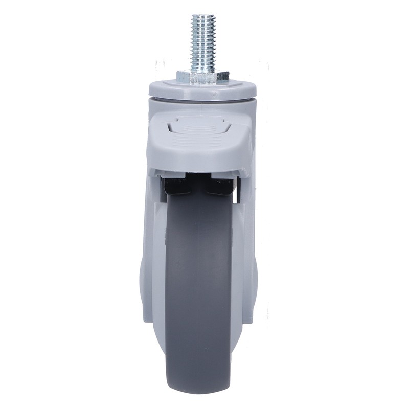 4in Caster M12 Thread Stem Silent Universal Wheel with Brake