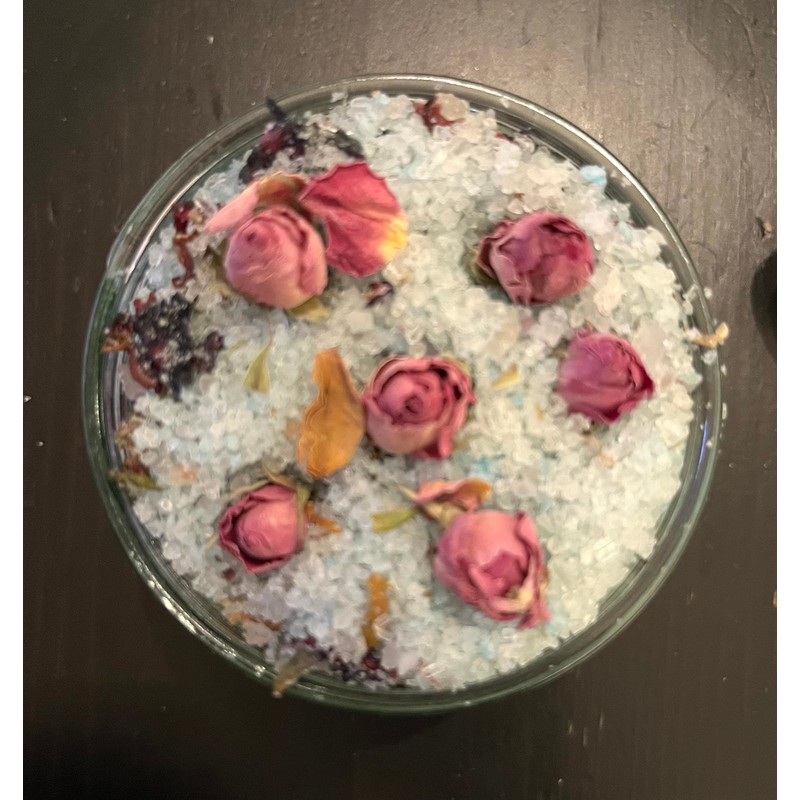 Bath SOAK with Salts Sea Moss Rose Petals and Essential