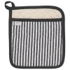 Now Designs Superior Cotton Pot Holder - Narrow Stripe Black