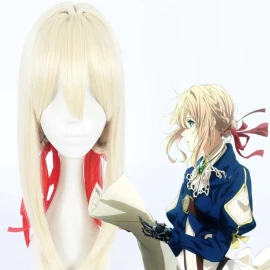 Lucky Day Peluca Violet Evergarden Rubia Estilizada Con Lazos