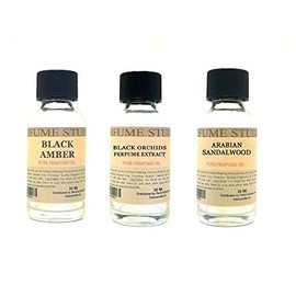 Fragrance Oil Set 3-Pk 1oz Each for Making Soaps, Candles, Bath Bombs, Lotions, Room Sprays, Colognes (Aromatic Oriental, Black Amber, Black Orchid, Arabian Sandalwood)