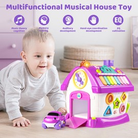 Marstone Toys for 1 2 Year Old Girl Gifts, Montessori Toddler Toys 8 in 1 Multi-Functional Learning House for 1-2 Year Old Girl Birthday Gifts, Baby Toys 12-18 Months Girls and Boys