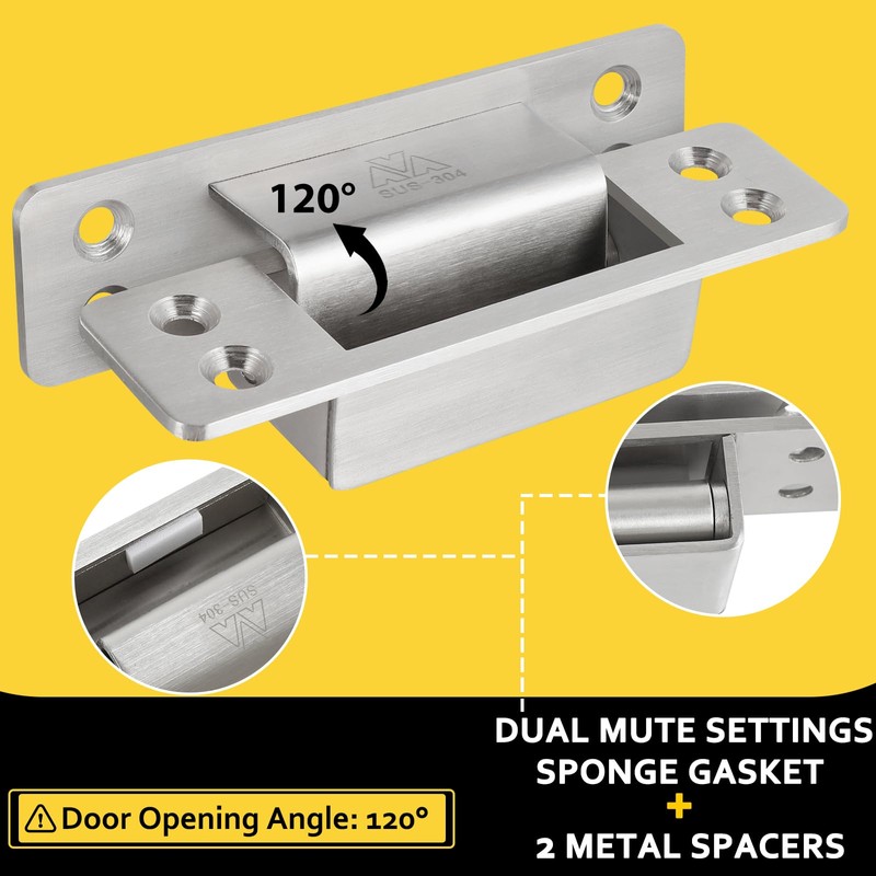 Hidden Door Hinge 4 Inch 2pack 304 Stainless Steel Hidden
