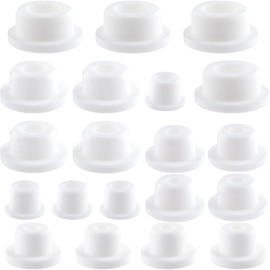 HINZIC 20PCS Bathtub Jet Covers in 5 Sizes, Heat-Resistant Silicone Pipe Tube Inserts, Reusable Flexible Pipe Hole Plugs, Non-Slip Jet Tub Cover Caps for Home, Spa, Pool - White