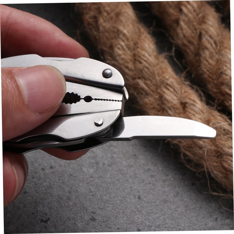 KONTONTY Sturdy Stainless Steel Mini Pliers for Cutting Multi-use Folding