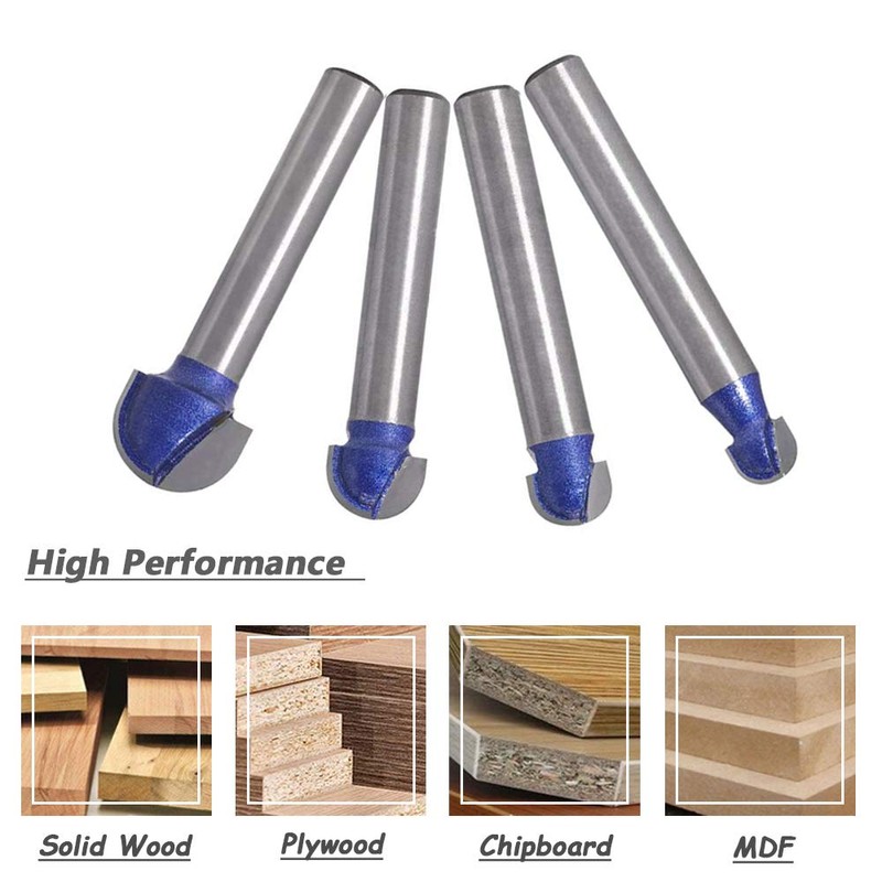 Mesee 4 Pieces Cove Core Box Router Bit Set Industrial