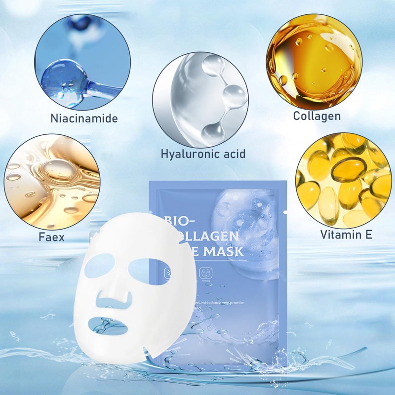 Pack of 4 Organic Collagen Real Deep Mask, Organic Collagen