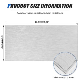 Uxney 6061 Aluminum Sheet,4" x 8"-18 Gauge(1mm) Thickness,99.9% Pure Aluminum Plates for DIY, Jewelry, Electrical, Repair, Industrial(2 Pac）