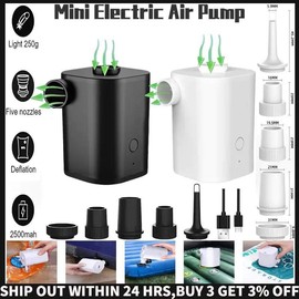 Mini Air Pump for Air Beds - Color: White Electric Pump