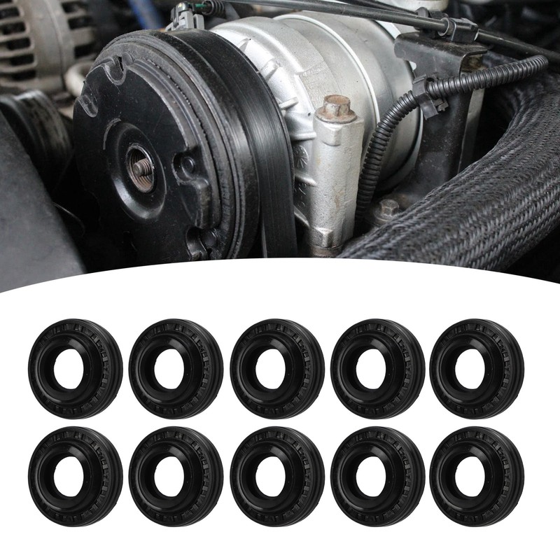 10 Pcs AC Compressor Shaft Seal Rubber Strong Sealing Air