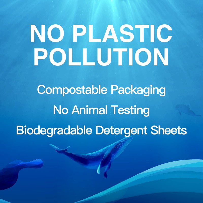 Laundry Detergent Sheets, 200 Count, Fragrance Free, Unscented, Eco-Friendly, Hypoallergenic,