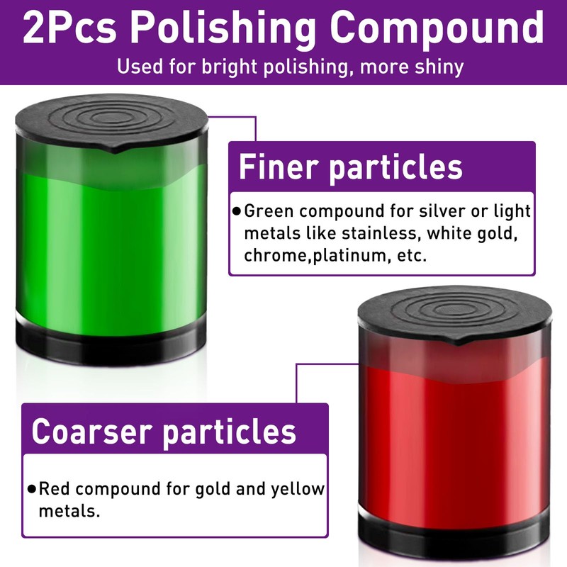 114 PCS Polishing Kit with 2Pcs Polishing Compound for Dremel,
