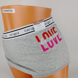 Cacique LANE BRYANT CACIQUE PLUS COTTON FULL BRIEF 22/24 PANTY GRAY BE MINE LOVE