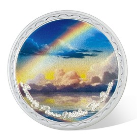 AtSKnSK Sobriety Coin Serenity Peace in the Storm Rainbow AA Medallion Anonymous Alcoholics Chip Recovery Gifts (Serenity Peace Within the Storm Sobriety Coin)