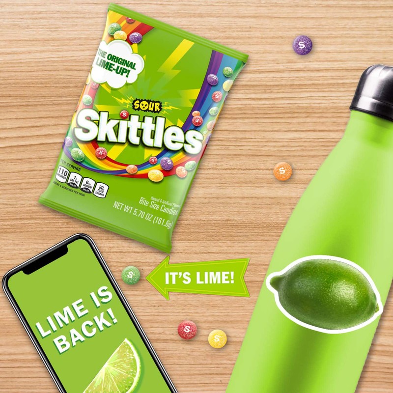 Skittles Bite Size Candy, Sours, 5.7 Ounce Bag