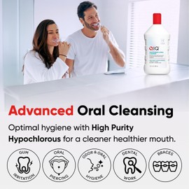 QIQ Oral Care Mouthwash & Cleanser – High Purity Hypochlorous Acid Wash and Rinse, Alcohol Free Mouthwash, Supports Dental Hygiene, Oral Piercing Aftercare, and Eliminates Bad Breath (16oz)
