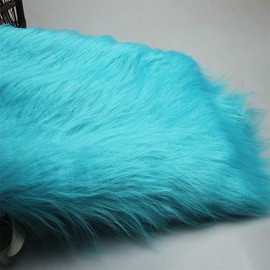 NIANTONG Faux Fur Fabric Long Stack 12 cm Luxury Shag Fabric for Crafts Photo Prop Background Fursuit Rugs Costumes Fashion Decoration Cosplay 50 x 170 cm Colour: 30 Sky Blue