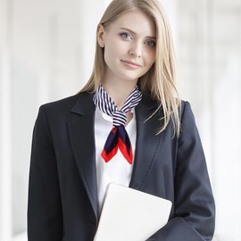 Baluue Bufanda de Traje de Negocios 4 Piezas Bufanda Cuadrada náutica pequeña Traje de Azafata de Vuelo Pañuelo Bufanda de Seda para el Cuello Diadema de poliéster Moda Perdida