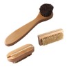 LALAFINA 3pcs Wooden Handwashing Brush Multi-Purpose Nail Brush Natural Pig