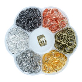 YAKA 300Pcs 14mm1Box 6 Colors Open Jump Ring,Ring Jewelry Keychain for Jewelry Making Accessories,1Pcc Jump Ring Open/Close Tool and 1Pcs Clear Box(0.55"/14mm)