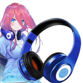 Decostatue Miku Nakano Earphones, Japanese Original Voice Pack, Cosplay Headphones, Bluetooth 5.0 Headphones, Foldable, Wireless, Built-In Microphone, Card Insert, Wired, Earphones, Anime Music,