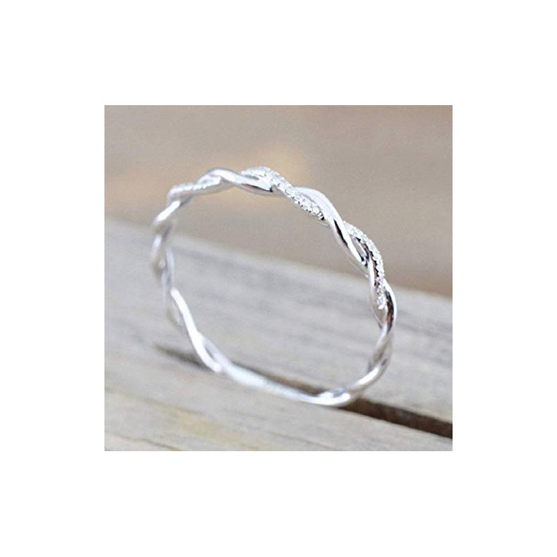 Wenbin Sterling Silver Twist Ring for Women - 925 Sterling