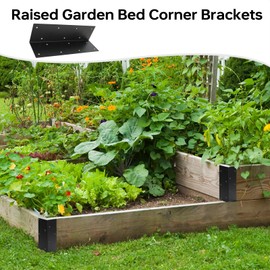 8 PCS Raised Garden Bed Corner Brackets for 10"-24" Height Wood Frame Bed,Metal Raised Bed Corner Brackets 11" x 3" x 3" ,Raised Bed Corners Connectors for Vegetable Flower Planter Garden.