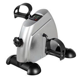 Mini Portable Under Desk Exercise Bike for Home/Indoor Use-Leg & Arm Fitness Durable Steel & ABS Construction Rehabilitation AidColor: silver