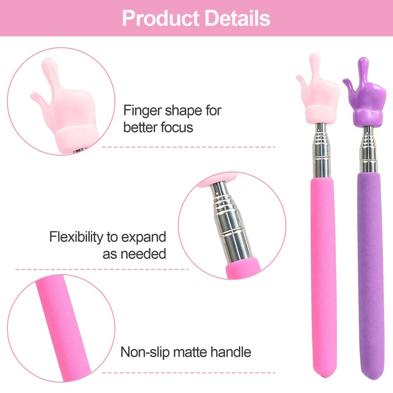 5Pcs Telescopic Teachers Pointer, Extendable Hand Pointer Finger Pointer Stick,