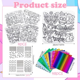 Folienspaß Kinder,Foil-Art for Kids DIY Färben Aufkleber Kinder Bastelsets Glitzer Transferfolie Handwerk Kits DIY Basteln Kids Papierbastelsets Bastelkoffer Geschenke Jungen Mädchen Erwachsener