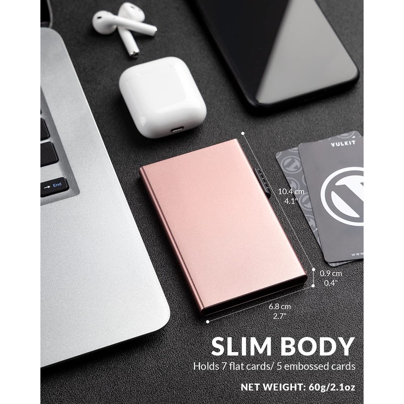 VULKIT Card Case for Men, Credit Card Holder, RFID Blocking