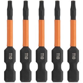 TORX T10 Impact Driver Bit - Railer TORX T-10 Star Bits. 1/4 Quick Release S2 Steel 2 inch TORX Bits. (5 Pack)